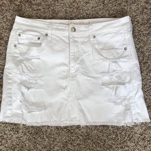American Eagle White Jean Skirt